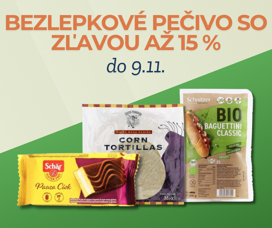 Sleva až 15 % na bezlepkové pečivo